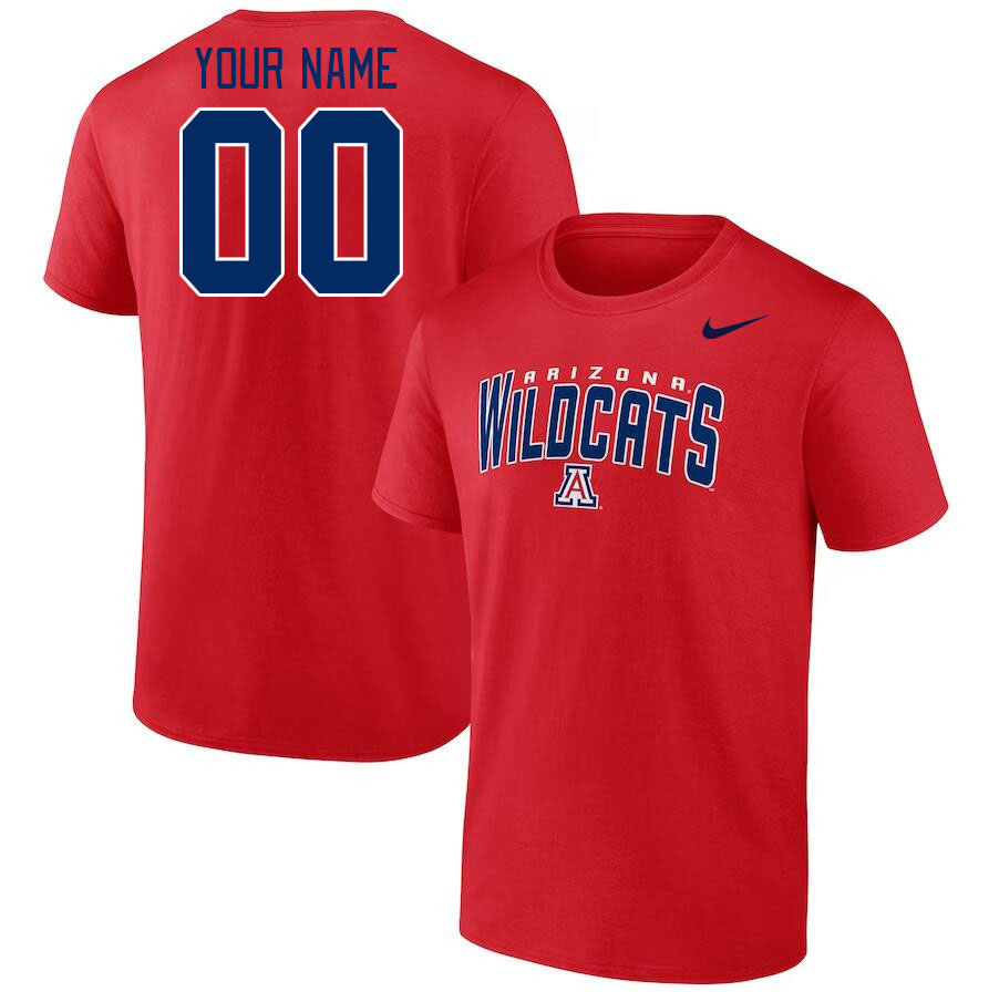 Custom Arizona Wildcats Name And Number College Tshirt-Red - Click Image to Close